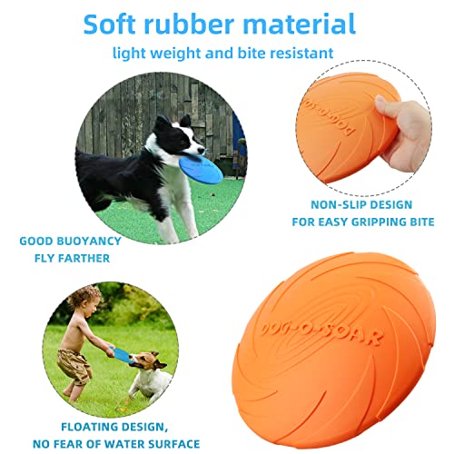 2 Piezas Frisbees de Perro, Juguete de Disco Volador para Perro, Perros interactivos Frisbee, Juguete para Masticar Mascotas de Goma, Ideal para Entrenar, lanzar, atrapar y Jugar