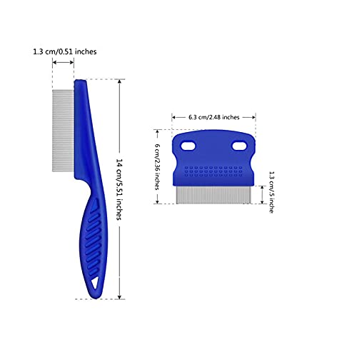 2 Piezas Peine Pulgas Para Perros y Gatos, Peine para Pulgas de Gato de Dientes Finos, Limpiar Piojos/ Enredos/ Nudos/ Corteza/ Suciedad