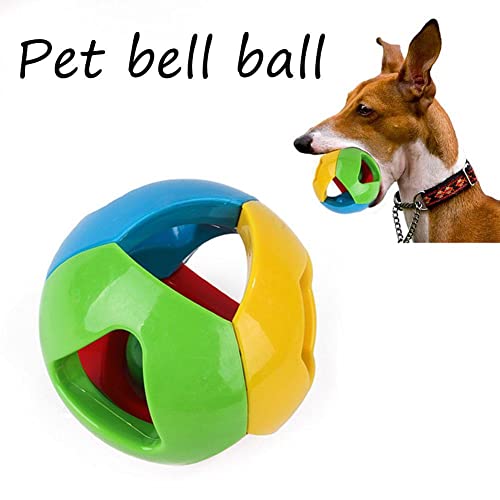 2 uds. Pelota de juguete mascotas, pelota plástico hueca con cascabel, gato, perro, juguete resistente a mordeduras, juguetes de entrenamiento interactivo para perros, juguetes masticar cachorros