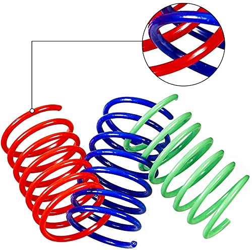 20 Piezas Juguete para Gato Resortes,Muelle Colorido Juguete, Muelles en Espiral de Plástico para Gatos Gatito Mascotas Regalo de Novedad
