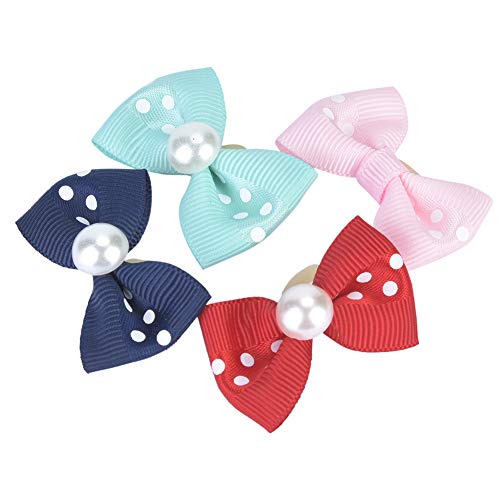 20 Unids Pet Bowknot Cuerda de Pelo Perro Gato Perla Arco de Goma Bandas Encantador Teddy Topknot Pet Grooming Headwear Puppy Kitten Hair Bows Accesorios