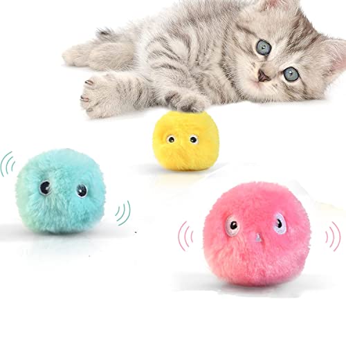 3 Pelotas de Juguetes para Gatos con Hierba Gatera, Juguete Interactivo con Sonidos de Pájaros, para Morder y Patear, Adecuado Juguetes del Catnip de Interior