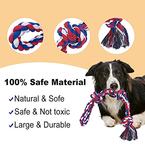 3 Piezas Juguetes de Cuerda para Perros Grandes, Algodón Durable Masticable Juguetes de Cuerda para Perros, Juguetes de Limpieza de Dientes de Perro, Juguetes interactivos para Perros