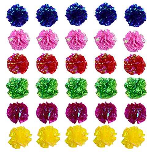 30PCS Juguetes del Gato , Coloridos Balls, Juguete Interactivo Gato, Juguetes para Gatos, Pelotas de Juguete Bolas para Gato Gatito Juguetes