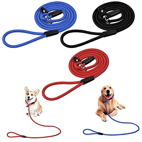 3PZS Correa de Perro Adiestramiento, Correa de Nailon para Perros, Collar Correa de Perro Mascota en Nylon, Ajustable Collar Correa de Perro Mascota en Nylon, Cuerda de Correa Ajustable de Nylon