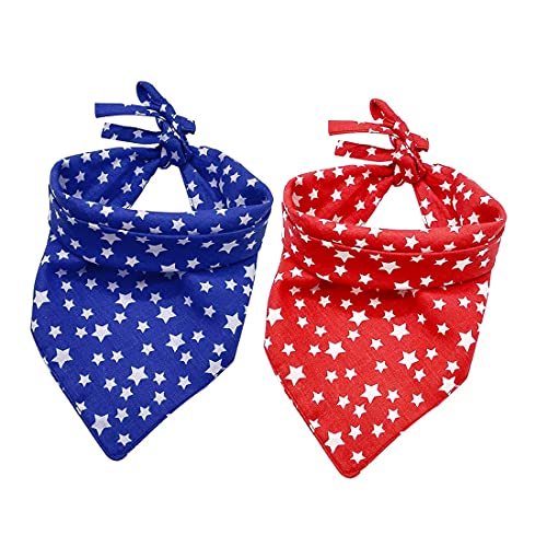 4 º Bandanas Perro De Julio Bandera Americana De Estrellas Patrióticas Bufanda del Triángulo Baberos Perro Pañuelo Pañuelo para Pequeñas y Grandes Perros Gatos Domésticos Animales