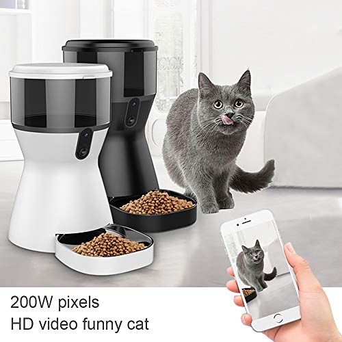 4L Automático Alimentador De Mascotas Dog Cat Food Dispensador De Alimentos Máquina De Alimentación De Mascotas Con Cámara Remota De Cámara Interactiva Vigilancia Divertido Perro Gato Máquina