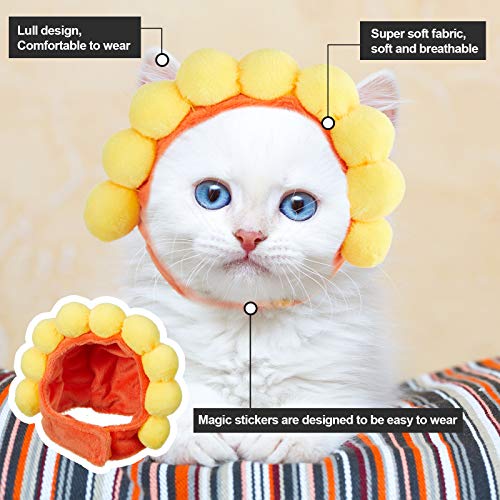 5 Sombreros para Mascotas Sombrero de Conejo de Gato Perro con Orejas de Conejo Gorro de Plátano Girasol Piña Disfraces de Fiesta Lindos, Materiales Seguros de Animales y Ajustable