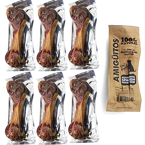 6 Pcs Hueso Jamon para Perros Natural al Vacio Grande Fortalecedor de Dientes Stick Dental Dog Snack 20 cm (Cada Unidad 340-350g) BPS-7613 * 6