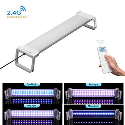 60-90 cm multicolor DIRIGIÓ Iluminación de acuario completo de espectro con temporizador Luz de tanque de peces dimmable con control remoto 2.4G programable DIRIGIÓ Luz del acuario ( Color : 75CM )