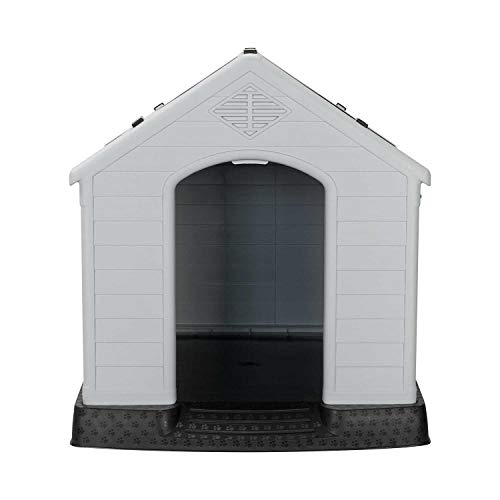 7H SEVEN HOUSE Caseta de Resina para Perros 98,5x105x96,5cm 7house | Caseta para Perros Grandes | Caseta de Plástico 100% Reciclable y Ecológico | Caseta Mascota Exterior e Interior