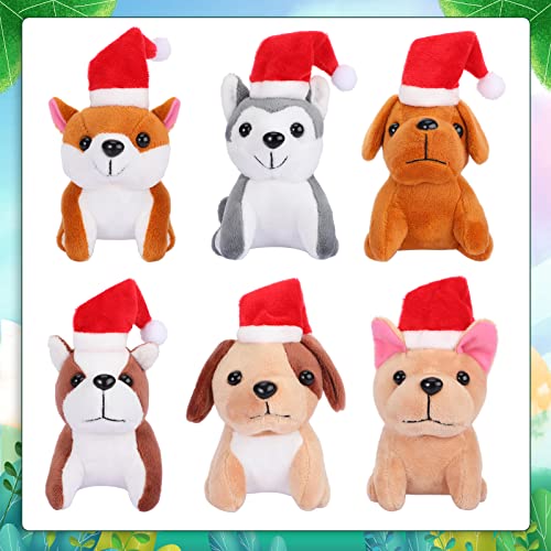 8 Mascotas de Peluche Animal de Felpa de 5 Pulgadas Juguetes de Peluche de Animal Lindo Surtido Animal de Relleno Pequeño para San Valentín (Perro con Sombrero)