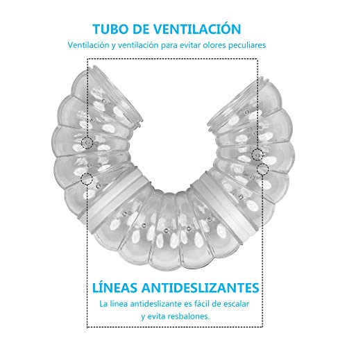 8PCS Hámster Tubo Play Túnel Tubo Hámster de Jaula Externa Túnel de Hámster Juguete Interactivo de Tubo de hámster para el hogar (Pack B, Blanco)