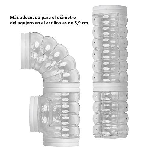 8PCS Hámster Tubo Play Túnel Tubo Hámster de Jaula Externa Túnel de Hámster Juguete Interactivo de Tubo de hámster para el hogar (Pack B, Blanco)