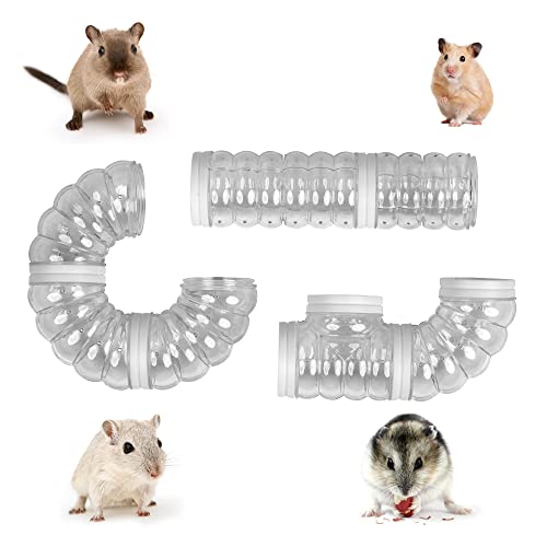 8PCS Hámster Tubo Play Túnel Tubo Hámster de Jaula Externa Túnel de Hámster Juguete Interactivo de Tubo de hámster para el hogar (Pack B, Blanco)