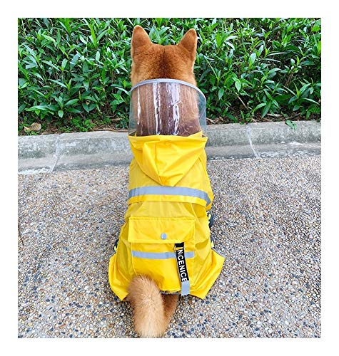 A1-Brave Chubasqueros Perro Impermeable Amarillo de Cuatro pies Impermeables Pet Supplies Ropa/Bichon del Perro del Schnauzer de Shiba Inu del Impermeable con Todo Incluido