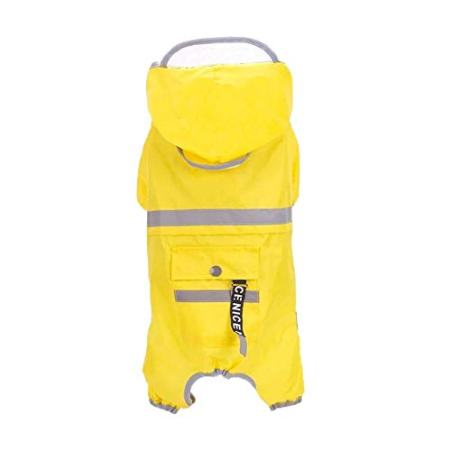 A1-Brave Chubasqueros Perro Impermeable Amarillo de Cuatro pies Impermeables Pet Supplies Ropa/Bichon del Perro del Schnauzer de Shiba Inu del Impermeable con Todo Incluido