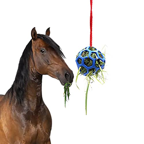 AABEY Bola de Tratamiento para Caballos, alimentador de heno, Bola de Juguete, Juguete de alimentación Colgante para Caballos, Cabras, ovejas, Alivio del estrés, Descanso Estable para Caballos