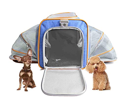 ABISTAB Caja para Perros Caja de Transporte Plegable para Perros y Gatos Bolsa de Transporte Adecuada para Viajes en Coche y avión con Bandolera Larga