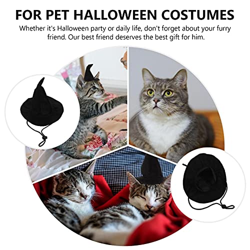 ABOOFAN 2 Piezas Sombrero de Bruja Mascota Halloween Gato Mascota Mago Disfraz Gatos Pequeños Perros Ropa Traje Capa de Bruja con Sombreros Mascotas Disfraz Ropa Negra