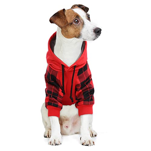 Abrigo cálido con capucha para perro, para mascotas, ropa para mascotas, ropa de invierno, abrigo con capucha, ropa para perro (XS, rojo)