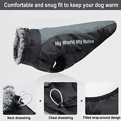 Abrigo CáLido Para Perros Grandes, Abrigo Para Perros Resistente Al Viento Y Al Agua Con Forro Polar Suave, Adecuado Para Perros Medianos Y Grandes En El Exterior