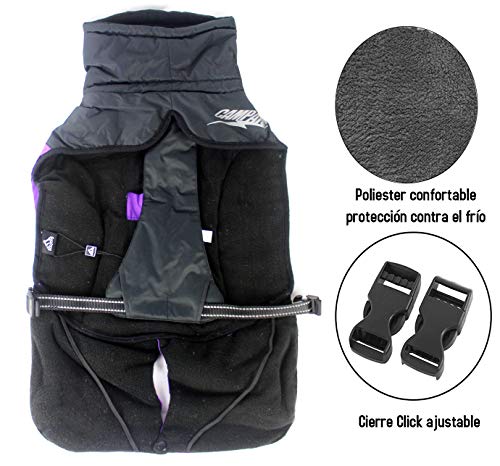 Abrigo Chaqueta para Perro, Caliente para Mascotas, Chaqueta Chubasquero Impermeable de Invierno, Cazadora Perro con Forro Polar, Ropa para Perro. (7L, 1206 Morado)