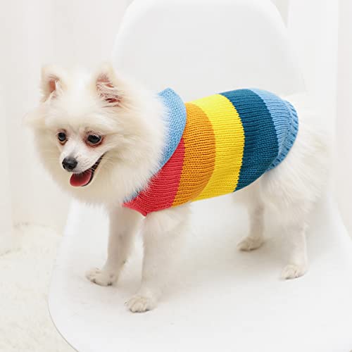 Abrigo de punto para perro, cálido y de punto para mascotas, chaleco con capucha de ganchillo suave para cachorros, ropa de invierno para perros pequeños, medianos e interiores y exteriores (azul, XL)