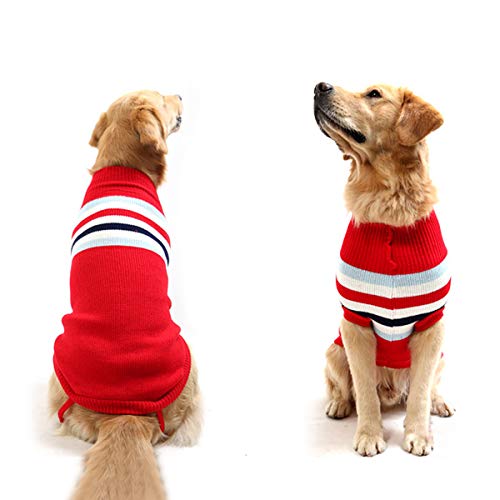 Abrigo de suéter para Perros, clásico a Rayas para Mascotas, Gatos, Cachorros, Chaqueta de Tejido Suave, suéter cálido, Ropa de Invierno, Ropa