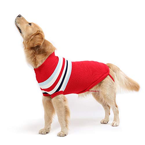 Abrigo de suéter para Perros, clásico a Rayas para Mascotas, Gatos, Cachorros, Chaqueta de Tejido Suave, suéter cálido, Ropa de Invierno, Ropa