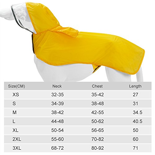 Abrigo para perro, impermeable, resistente al agua, chubasquero, portátil, ajustable y fácil de llevar, resistente a la lluvia, varios tamaños disponibles de XS a XXXL, adecuado para todos los perros