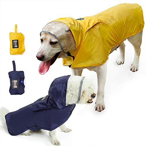 Abrigo para perro, impermeable, resistente al agua, chubasquero, portátil, ajustable y fácil de llevar, resistente a la lluvia, varios tamaños disponibles de XS a XXXL, adecuado para todos los perros