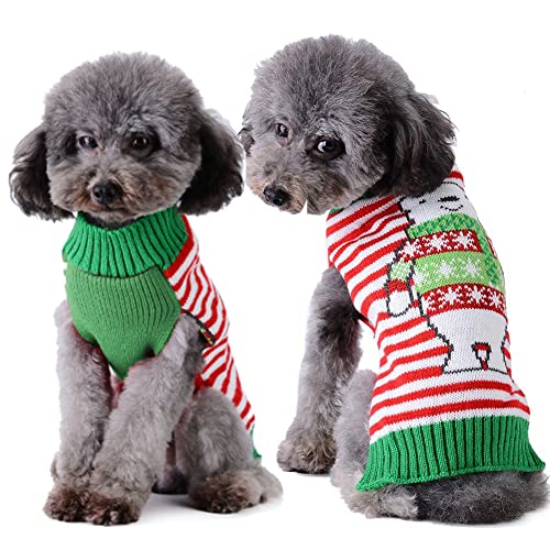 ABRRLO Jersey de punto para perros para fiestas de Navidad, invierno, regalo para perros pequeños y medianos (oso 01,M)