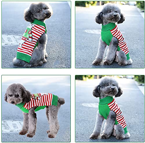 ABRRLO Jersey de punto para perros para fiestas de Navidad, invierno, regalo para perros pequeños y medianos (oso 01,M)