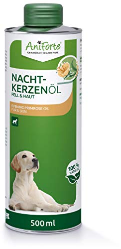 Aceite de onagra natural AniForte para perros 500ml - Suministro de ácidos grasos insaturados y saturados, Omega 6-9, Refuerza el bienestar, Envase reciclable sin BPA, Producto natural