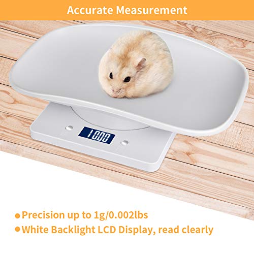 Aceshop Báscula Digital para Mascotas con Pantalla LCD, 4 Modos de Pesaje (oz/ml/LB/g) para Mascotas y Cocina Que Miden Gatos Pequeños, Perros, Alimentos, Capacidad de hasta 10kg/ 2lb