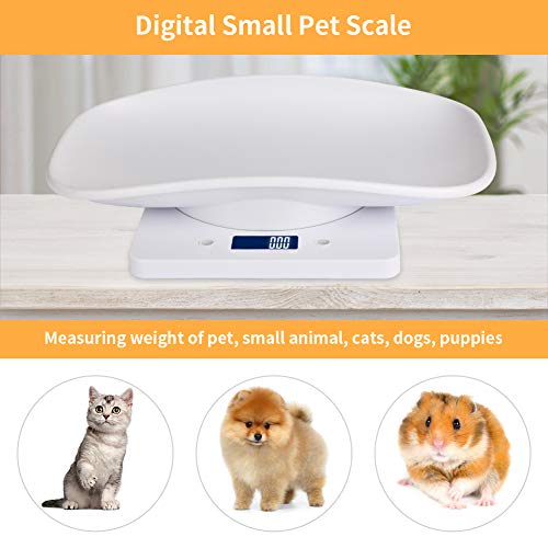 Aceshop Báscula Digital para Mascotas con Pantalla LCD, 4 Modos de Pesaje (oz/ml/LB/g) para Mascotas y Cocina Que Miden Gatos Pequeños, Perros, Alimentos, Capacidad de hasta 10kg/ 2lb