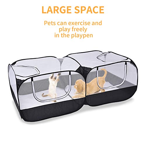 Aceshop Corralito para Mascotas Plegable para Animales Pequeños Transparente 2 en 1 Tienda para Mascotas Recinto para Mascotas Transpirable Gallinero Jaula para Animales Pequeños Pollo Pato