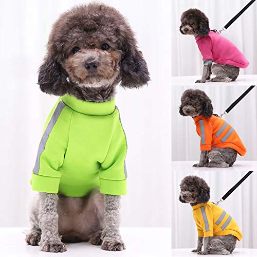 AchidistviQ Chaleco de perro de moda chaqueta de perro abrigo cierre de cremallera y correa anillo clima frío para perro pequeño interior suéter chaleco - Lago azul XS