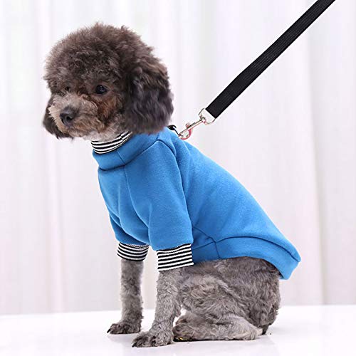 AchidistviQ Chaleco de perro de moda chaqueta de perro abrigo cierre de cremallera y correa anillo clima frío para perro pequeño interior suéter chaleco - Lago azul XS