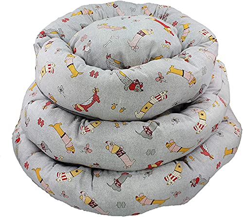 Acomoda Textil - Cama Redonda Perros. Sofá Donut para Mascotas, Cama Resistente y Cómoda. (Diámetro 55 cm, Perros)