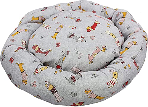 Acomoda Textil - Cama Redonda Perros. Sofá Donut para Mascotas, Cama Resistente y Cómoda. (Diámetro 55 cm, Perros)