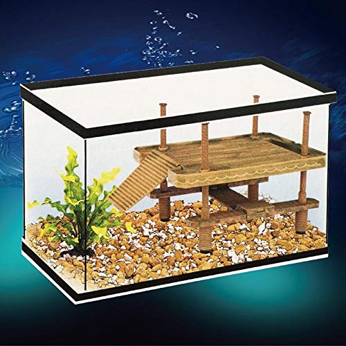 Adorno para acuario, 15,9 x 11 x 16,1 pulgadas, duradero, no tóxico e inofensivo, isla, plataforma trepadora, decoración, amplia zona para pequeños animales rastreros, tortugas, ranas, salamandre