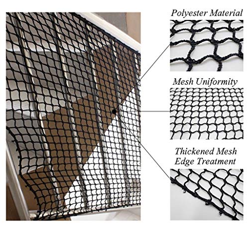 AEINNE Goal Nets,Red Cuerda  Negra Escalera Bebe de Terraza Seguridad Niños Deportes Escaleras Protección Gatos para Balcones Malla Nylon Goal Net Nets Redes Bola Campo Aire Libre Futbol Golf