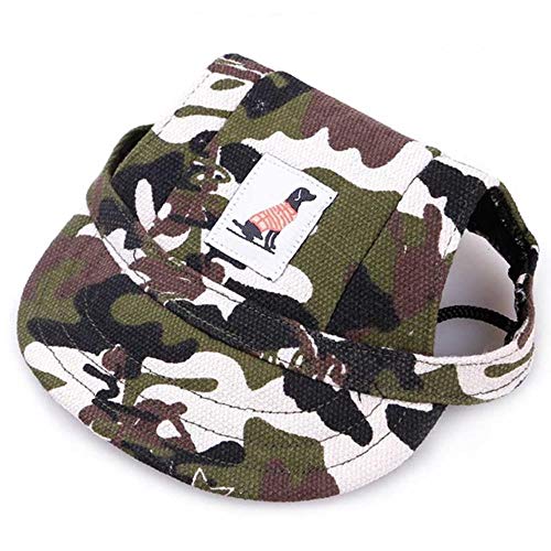 AFRUDDR Gorras para Perros pequeños Cachorro Mascotas Gorro Estampado de Verano Sombrero de Visera de béisbol para Perros Accesorios para Exteriores Gorro de capó para Sol Chihuahua, Camuflaje, S