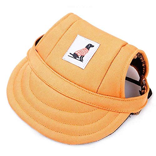 AFRUDDR Gorros para Perros pequeños Cachorros pequeños Gorro Estampado de Verano Sombrero de Visera de béisbol para Perros Accesorios para Exteriores Gorro de capó para Sol Chihuahua, Naranja, S