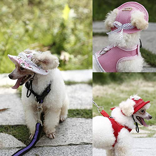 AFRUDDR Sombrero de Perro Gorra de Visera de Verano para Perros Gorra de Perro pequeña Mascotas Cachorro Sombreros para Productos para Mascotas al Aire Libre Chihuahua, Sombrero Rojo, M