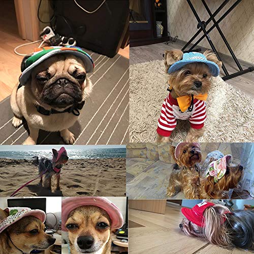 AFRUDDR Sombrero de Perro Gorra de Visera de Verano para Perros Gorra de Perro pequeña Mascotas Cachorro Sombreros para Productos para Mascotas al Aire Libre Chihuahua, Sombrero Rojo, M