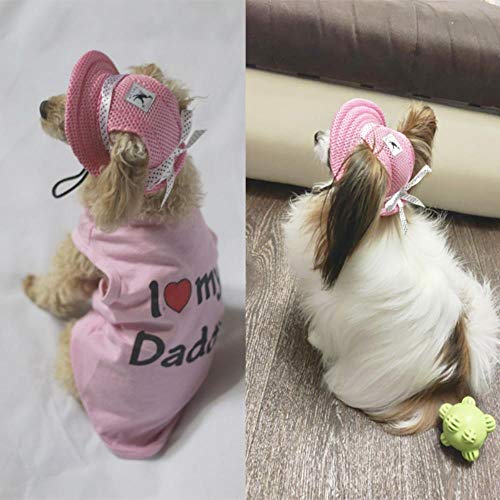 AFRUDDR Sombrero para Perros Gorra de Visera de Verano para Perros Gorra de Perro pequeña Mascotas Cachorro Sombreros para Productos para Mascotas al Aire Libre Chihuahua, Sombrero a Rayas, M