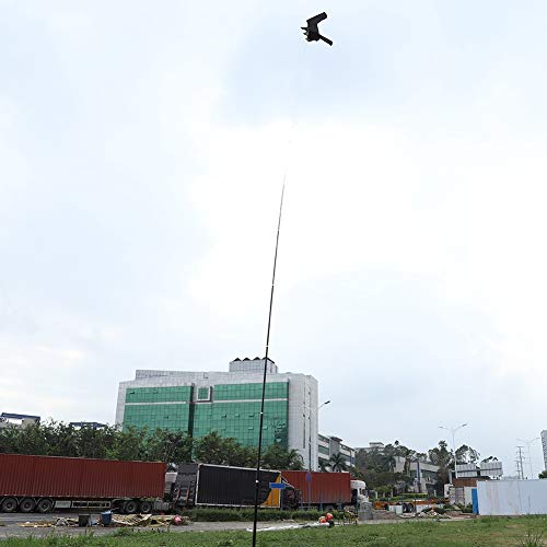 Ahuyentador de pájaros, pájaro Scarer Defensa de pájaro Negro con Varilla telescópica de Fibra de Vidrio de 7 m, Figura de jardín Cometa protección de pájaro Defensa de Paloma